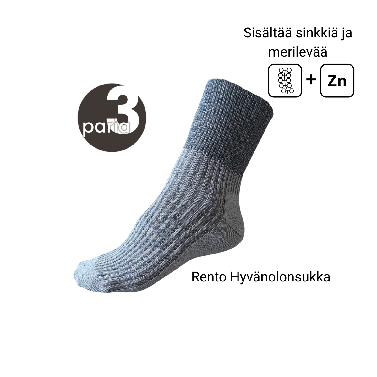 Rento Hyvänolonsukka pakkaus 3 paria
