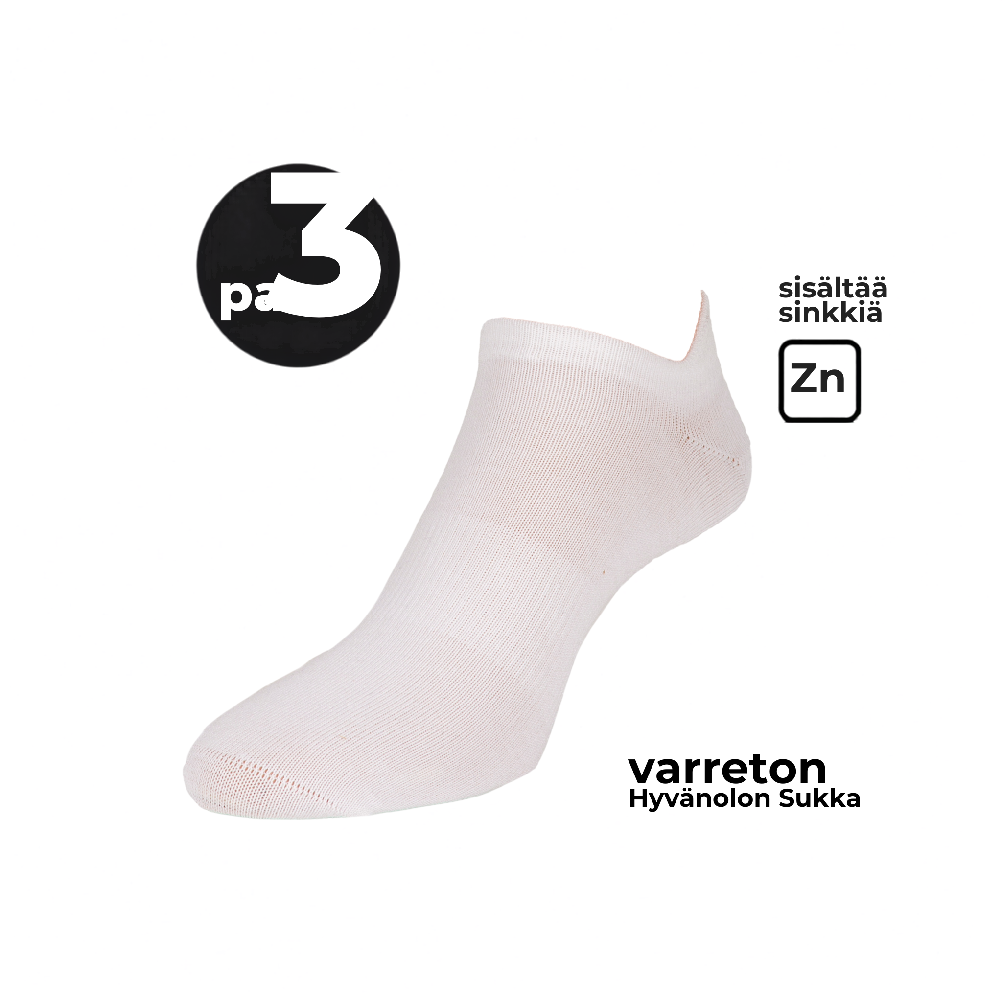 Osynliga strumpor – 3-pack