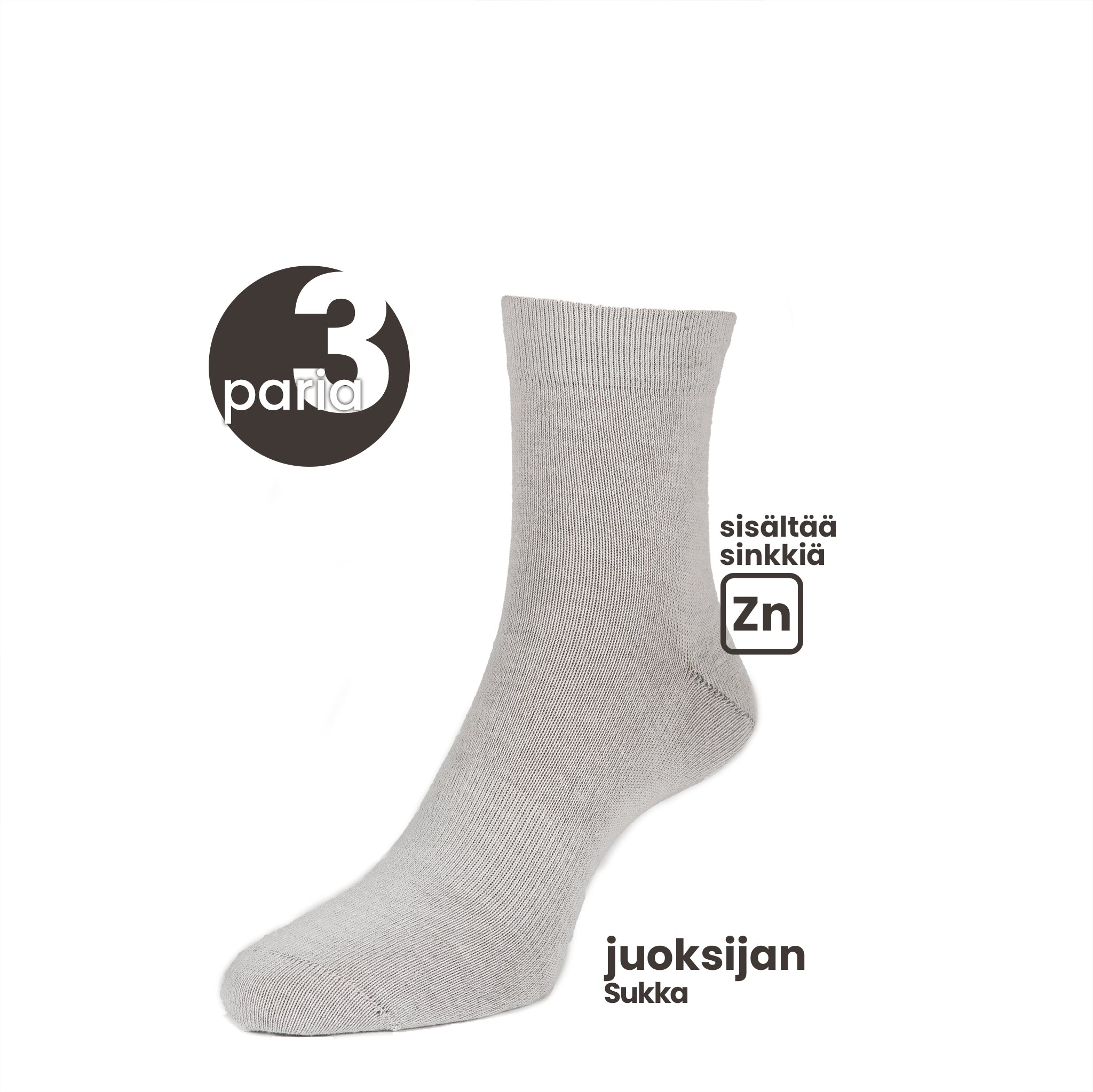 Juoksijan sukka 3 paria