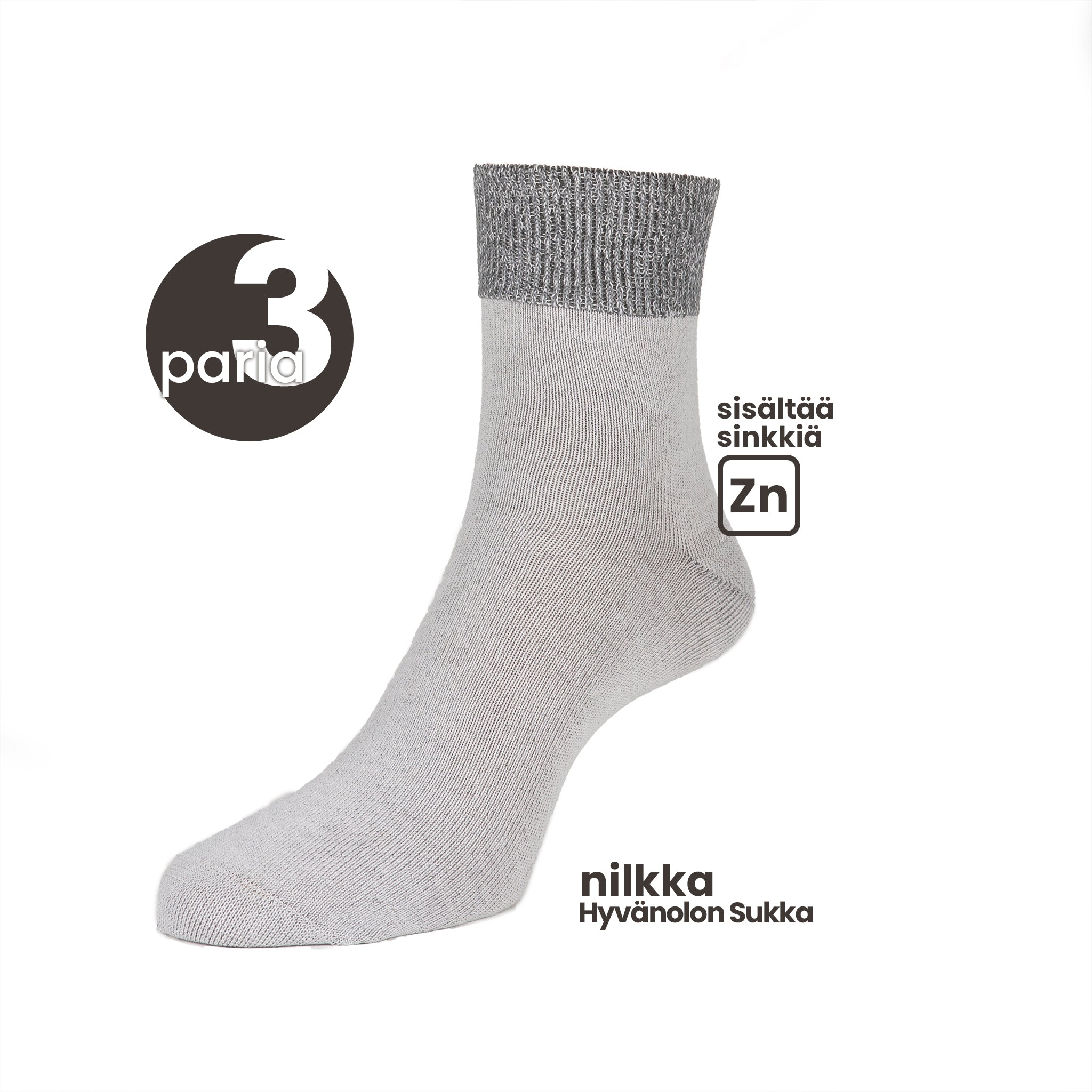 Hyvänolon Nilkkasukka pakkaus 3 paria