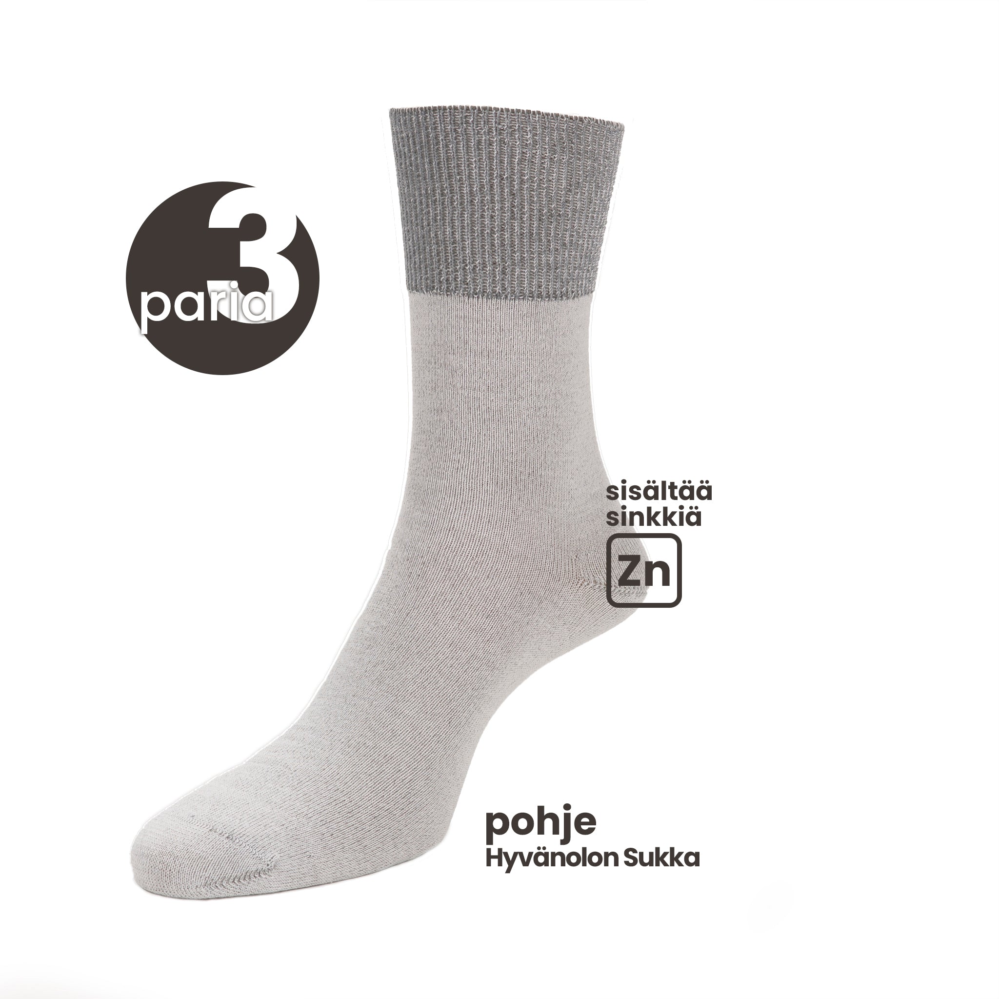 Hyvänolon Pohjesukka pakkaus 3 paria